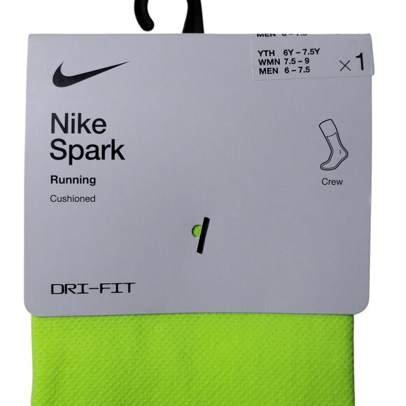 Nike Spark Cushioned Running Crew Socks Women 7.5-9 Men 6-7.5 Reflective 2 Pair - Picture 3 of 9